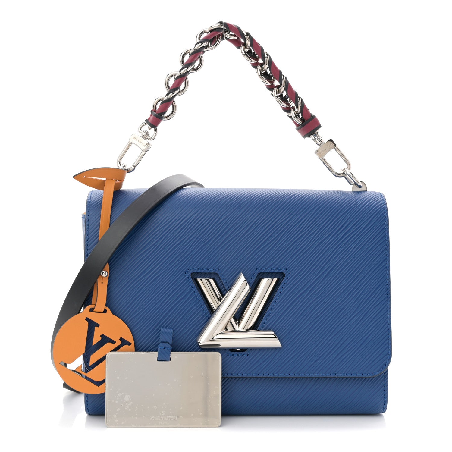 Louis Vuitton Epi Twist Braided Strap Shoulder Bag MM Bleu Roi 3 of 11