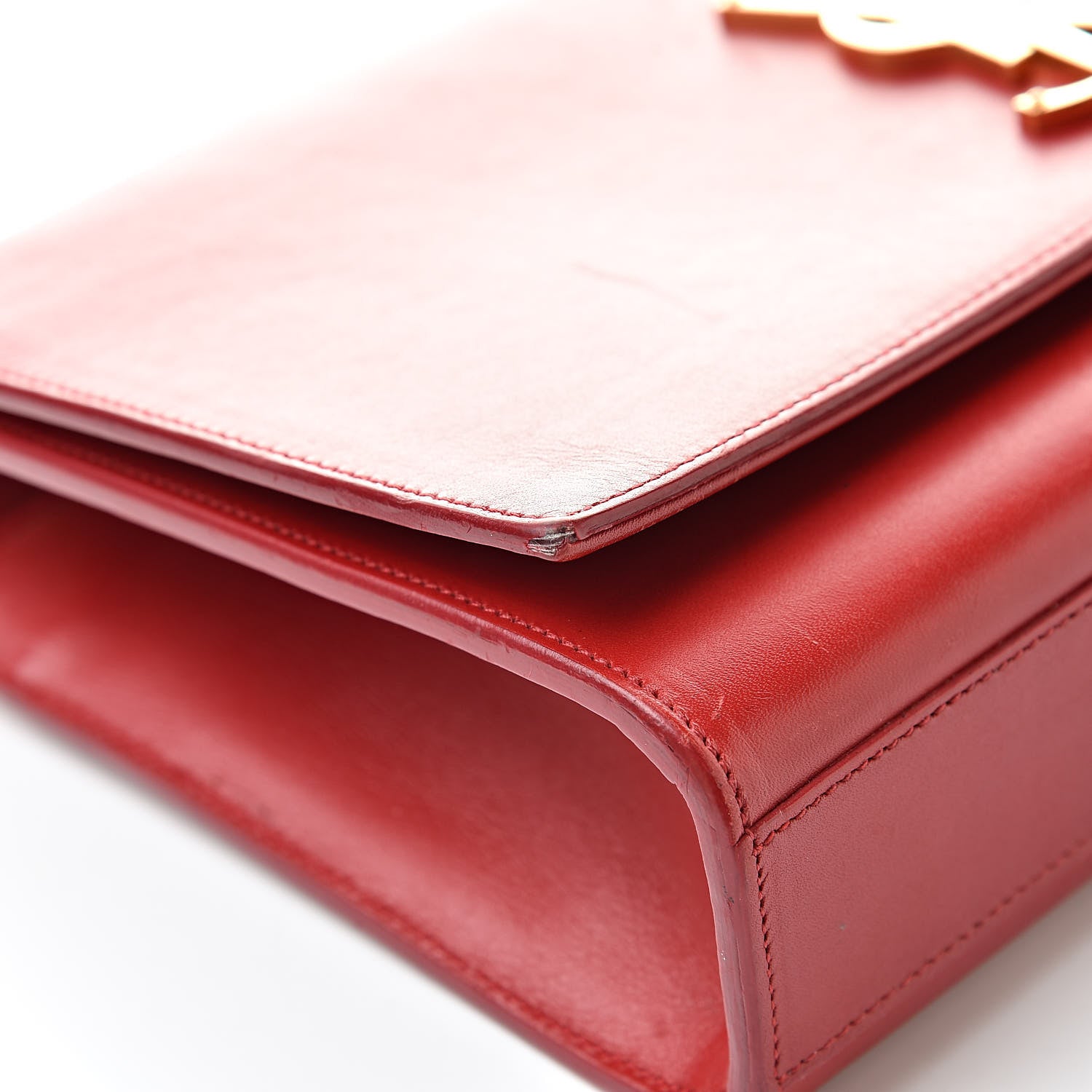 Saint Laurent Smooth Calfskin Medium Classic Monogram Kate Tassel Satchel Lipstick Red 17 of 23