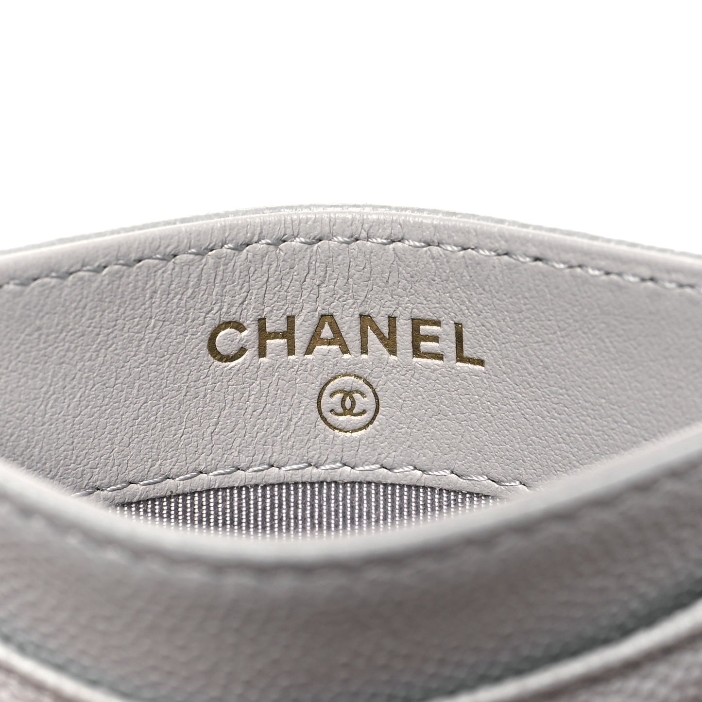 Caviar Quilted Card Holder Grey