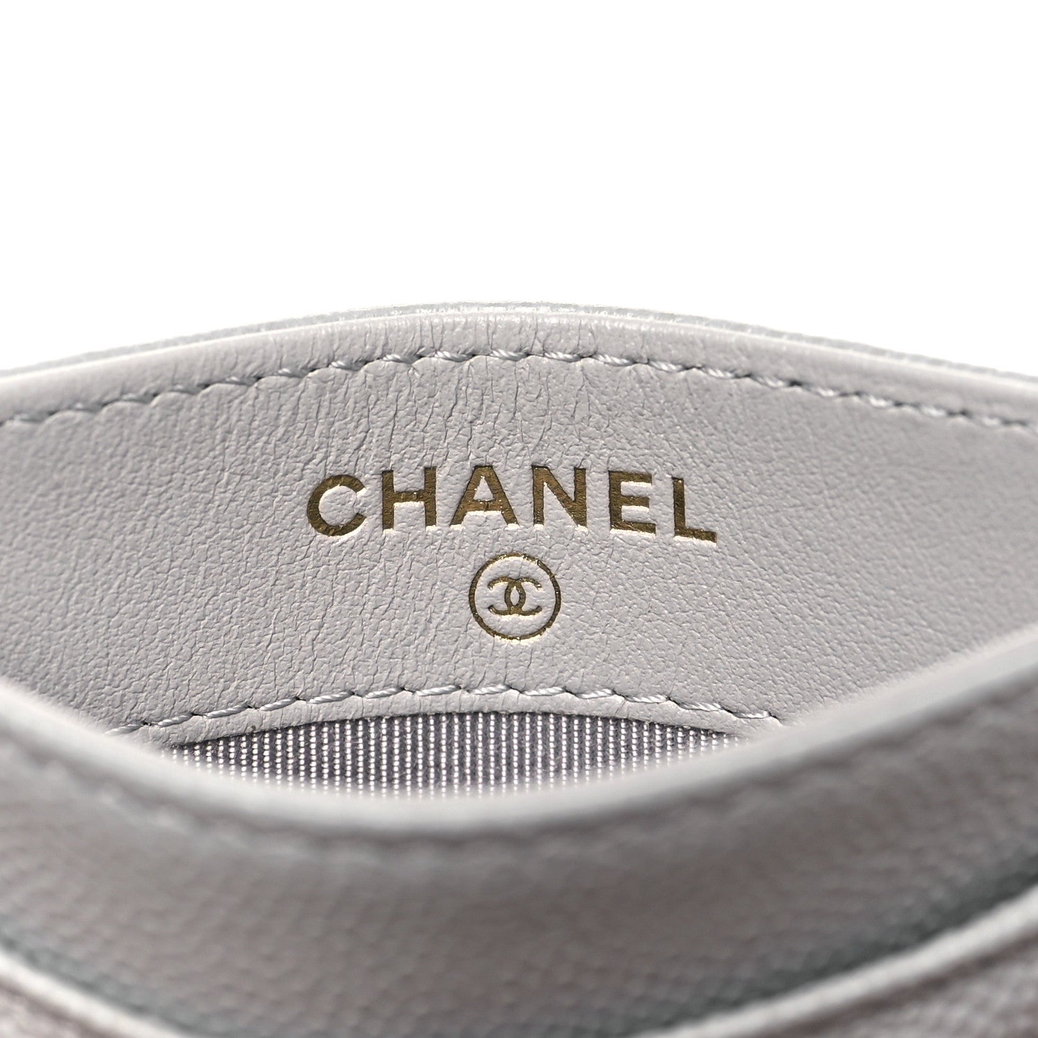 Chanel Caviar Quilted Card Holder Grey 7 of 10