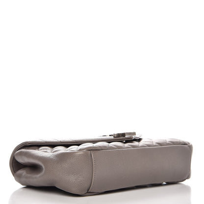 Saint Laurent Sheepskin Tri-Quilt Monogram Medium College Bag Gray 4 of 7