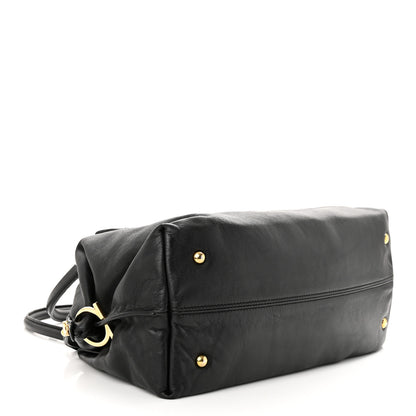 Salvatore Ferragamo Calfskin Sofia Satchel Black 4 of 15