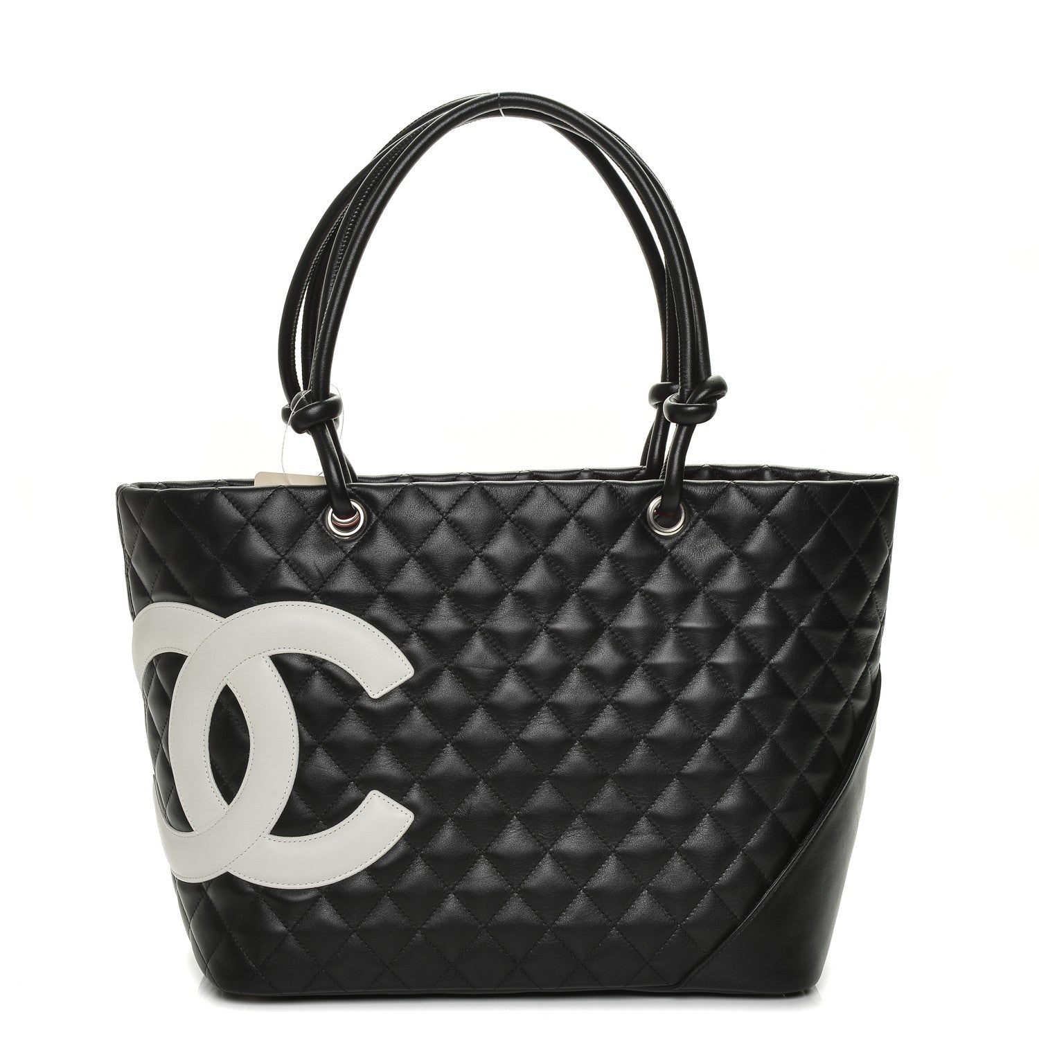Chanel Calfskin Quilted Large Cambon Tote Black White 1 of 7