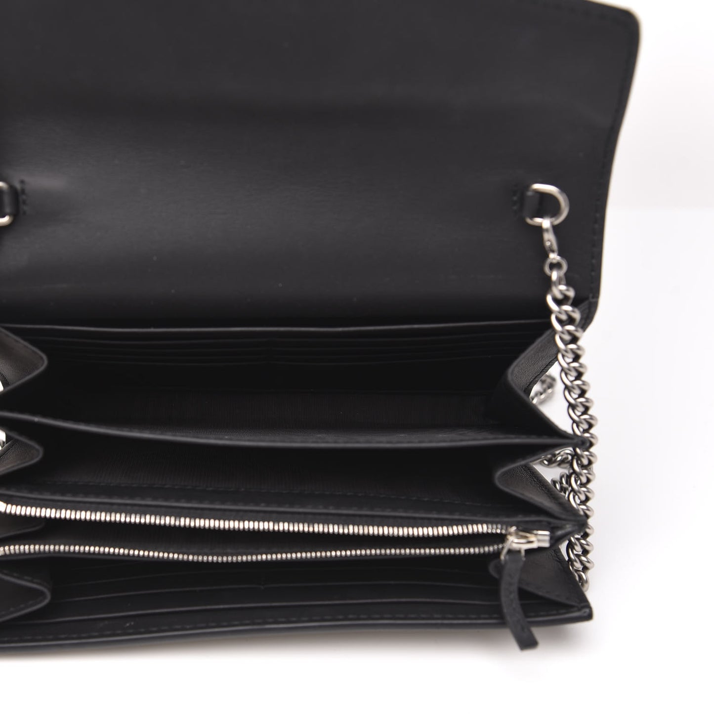 GG Supreme Monogram Mini Dionysus Chain Wallet Beige Black