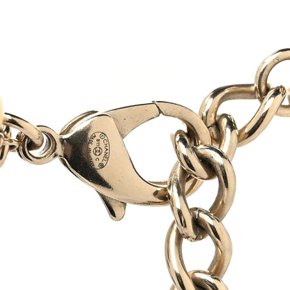 Chanel Crystal Pearl Resin CC Necklace Black Gold 4 of 5
