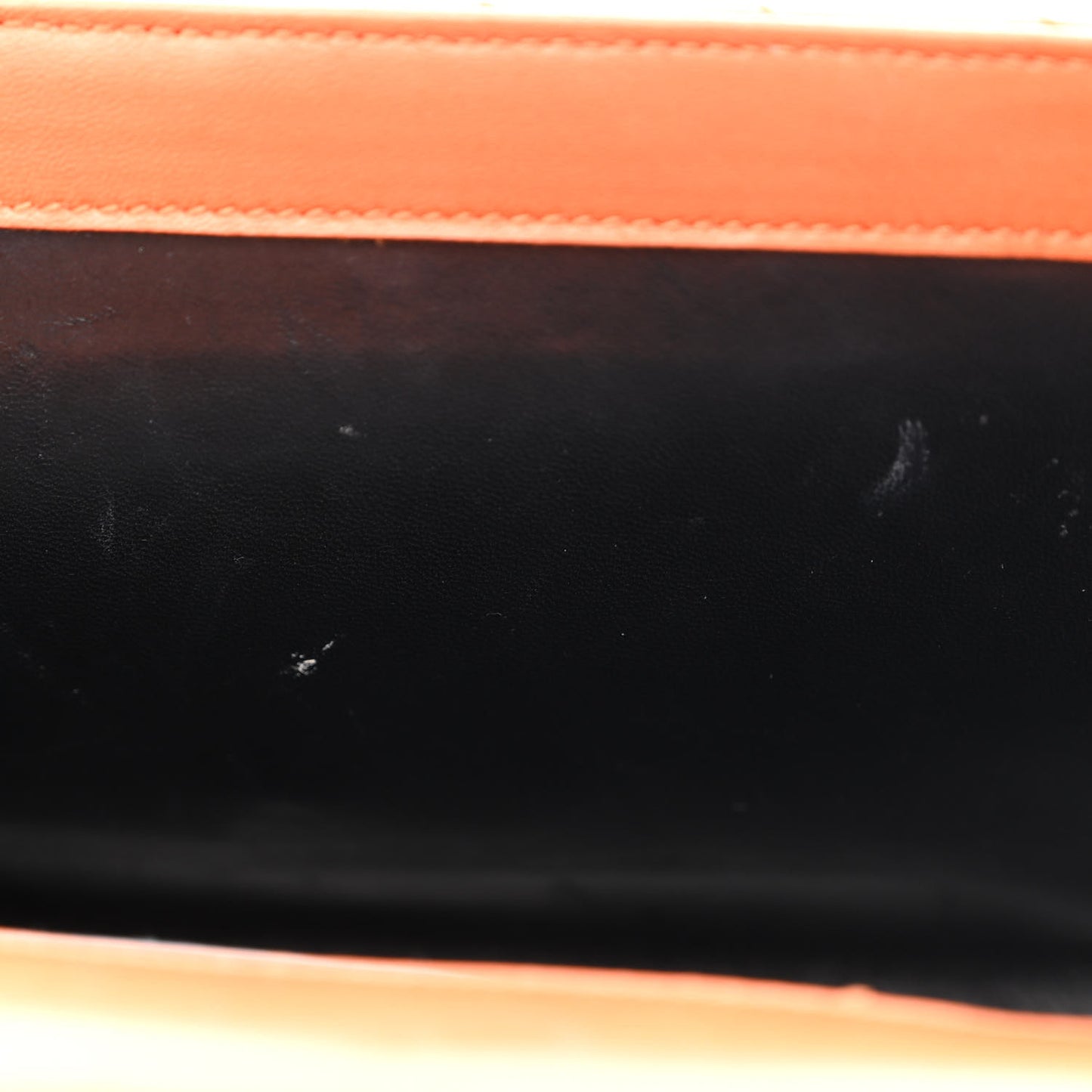 Smooth Calfskin Matelasse Chevron Medium Monogram Satchel Mandarine