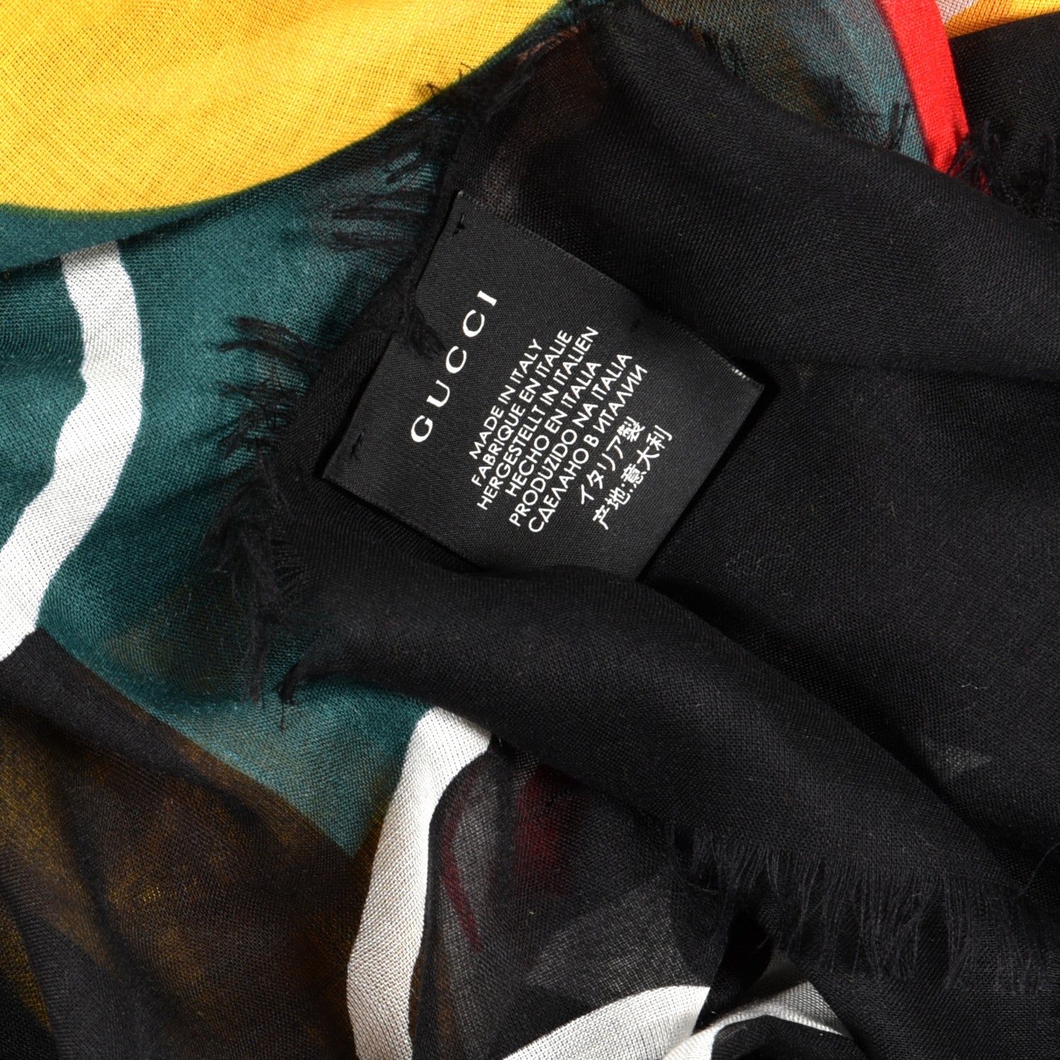 Gucci Modal Silk Coco Capitan Logo Square Scarf Black 2 of 3