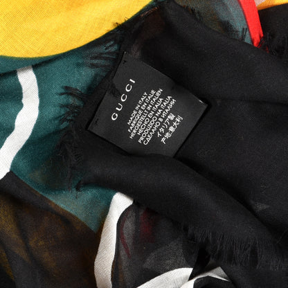 Gucci Modal Silk Coco Capitan Logo Square Scarf Black 2 of 3