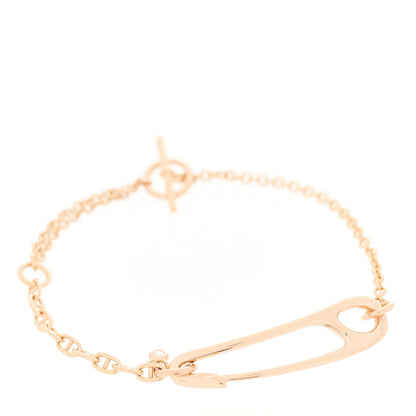 Hermes 18K Rose Gold Diamond MM Chaine d'Ancre Punk Bracelet LG 1 of 3