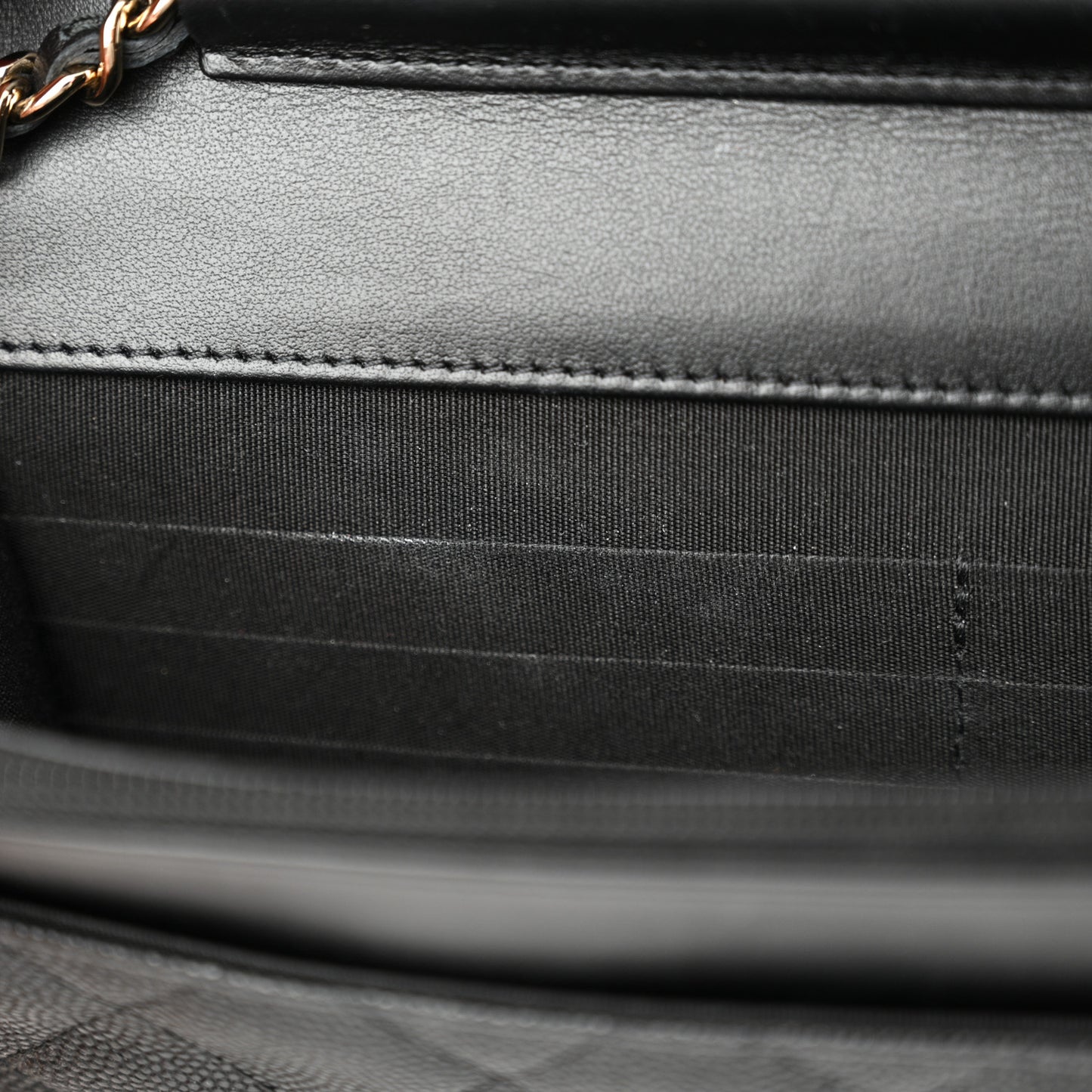 Caviar Quilted CC Filigree Wallet On Chain WOC Black