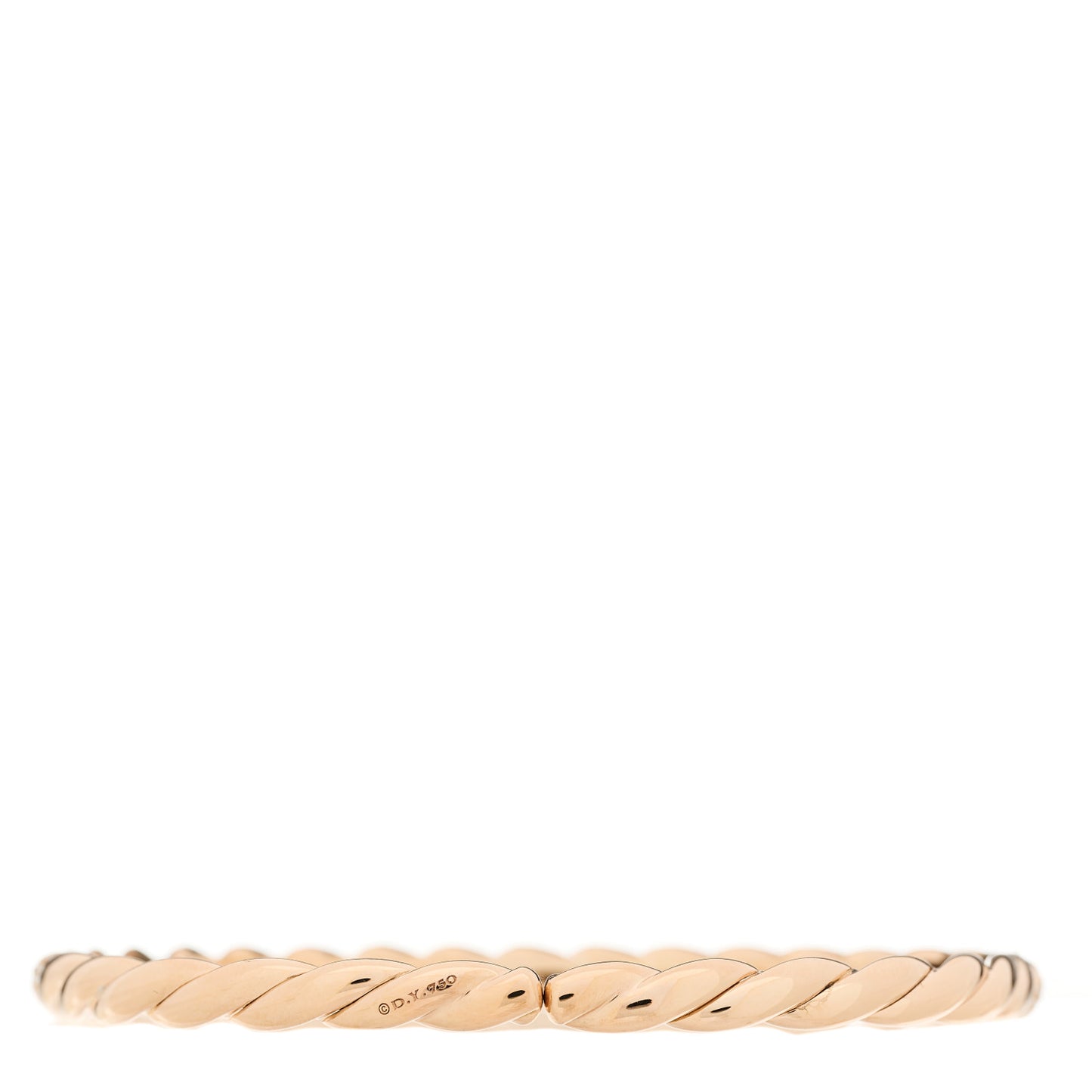 18K Rose Gold Diamond 5mm Sculpted Cable Flex Bracelet