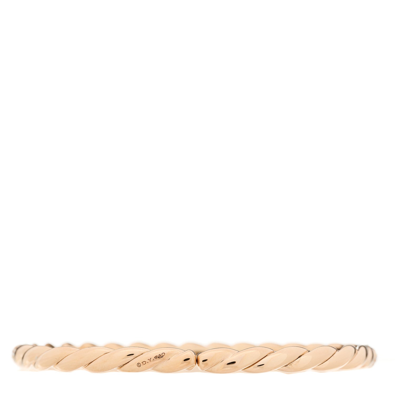 David Yurman 18K Rose Gold Diamond 5mm Sculpted Cable Flex Bracelet 2 of 4