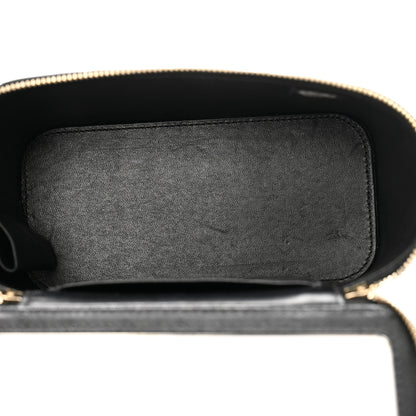 Chanel Lambskin Quilted Metal Small Top Handle Vanity Case With Chain Black 5 of 16