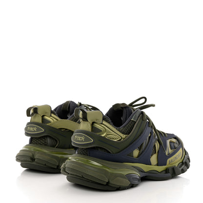 Balenciaga Mesh Rubber Tri-Color Womens Track Sneakers 38 Kaki Dark Grey Green 4 of 11