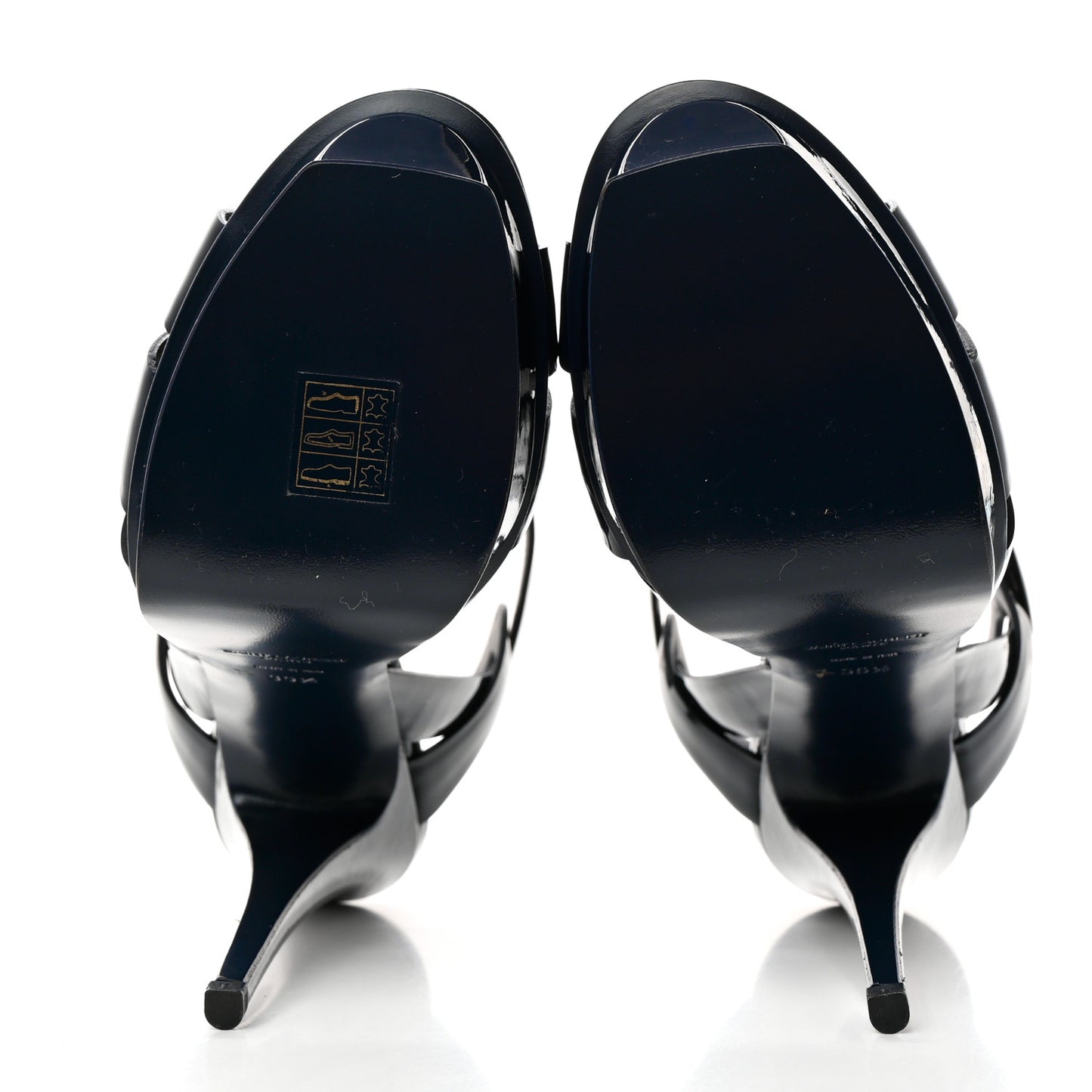 Patent Tribute 105 Platform Sandals 39.5 Deep Marine