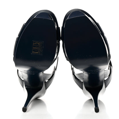 Saint Laurent Patent Tribute 105 Platform Sandals 39.5 Deep Marine 5 of 10