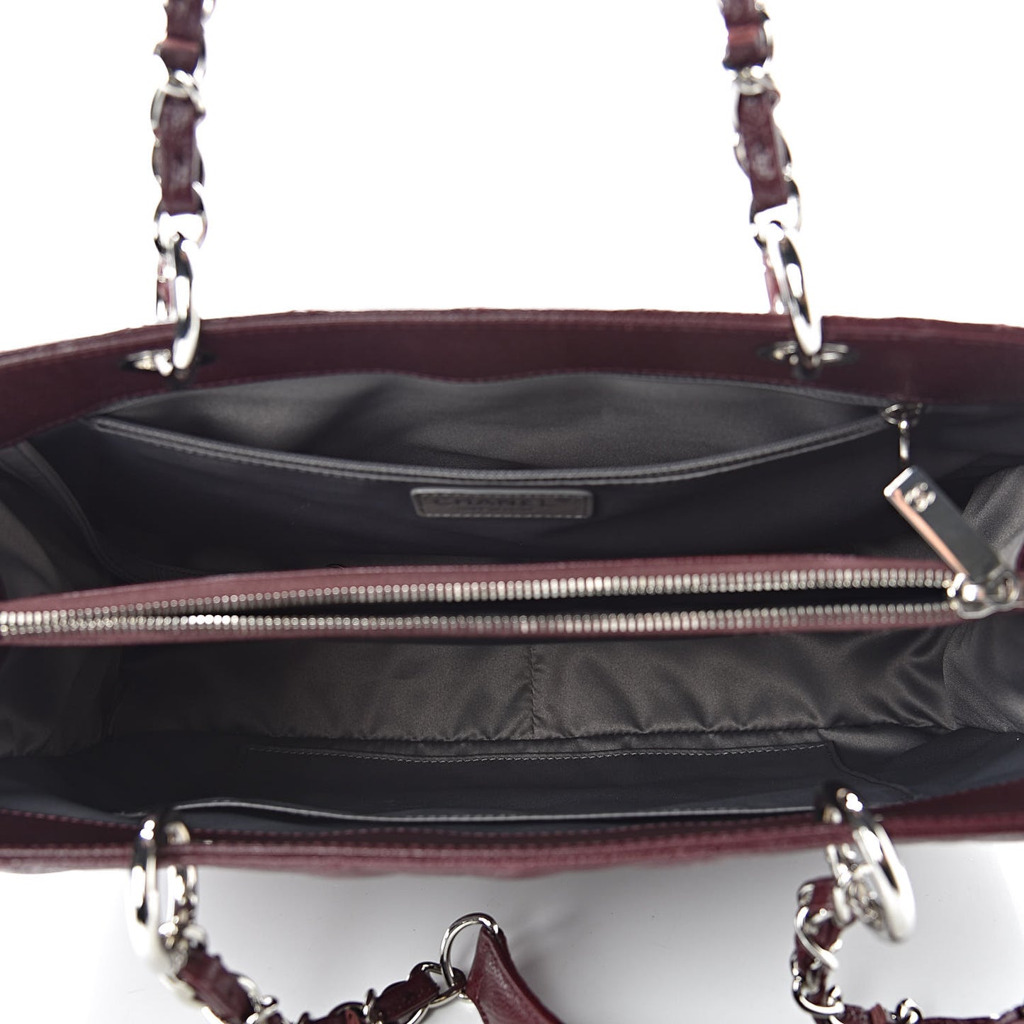Caviar Quilted Grand Shopping Tote GST Burgundy