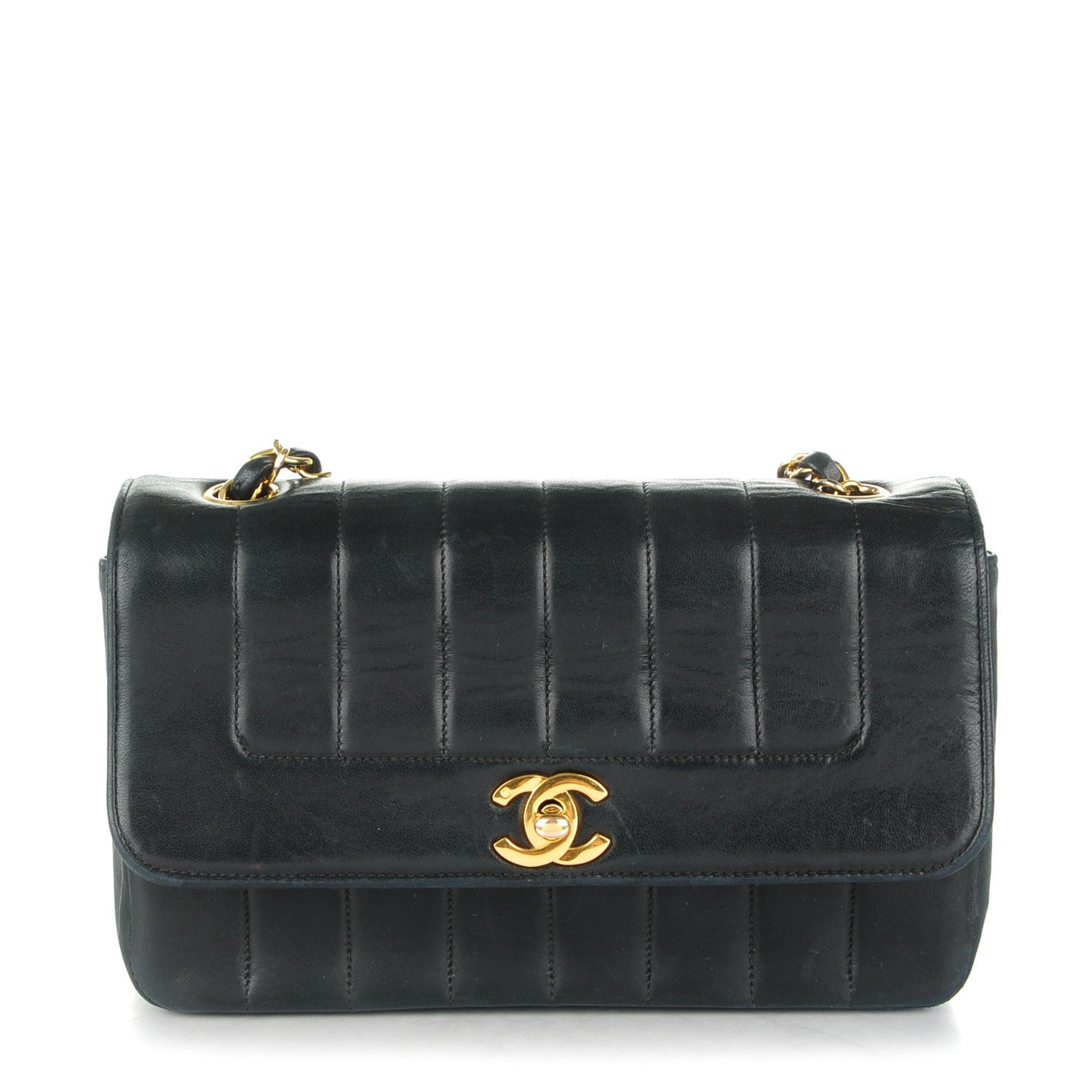 Chanel Lambskin Vertical Quilted Small Single Flap Black 1 of 10