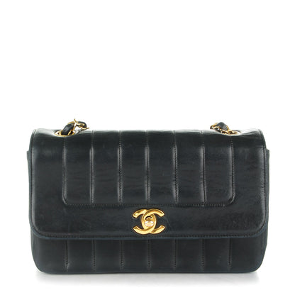 Chanel Lambskin Vertical Quilted Small Single Flap Black 1 of 10