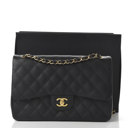 Chanel Caviar Quilted Jumbo Double Flap Black 11 of 11