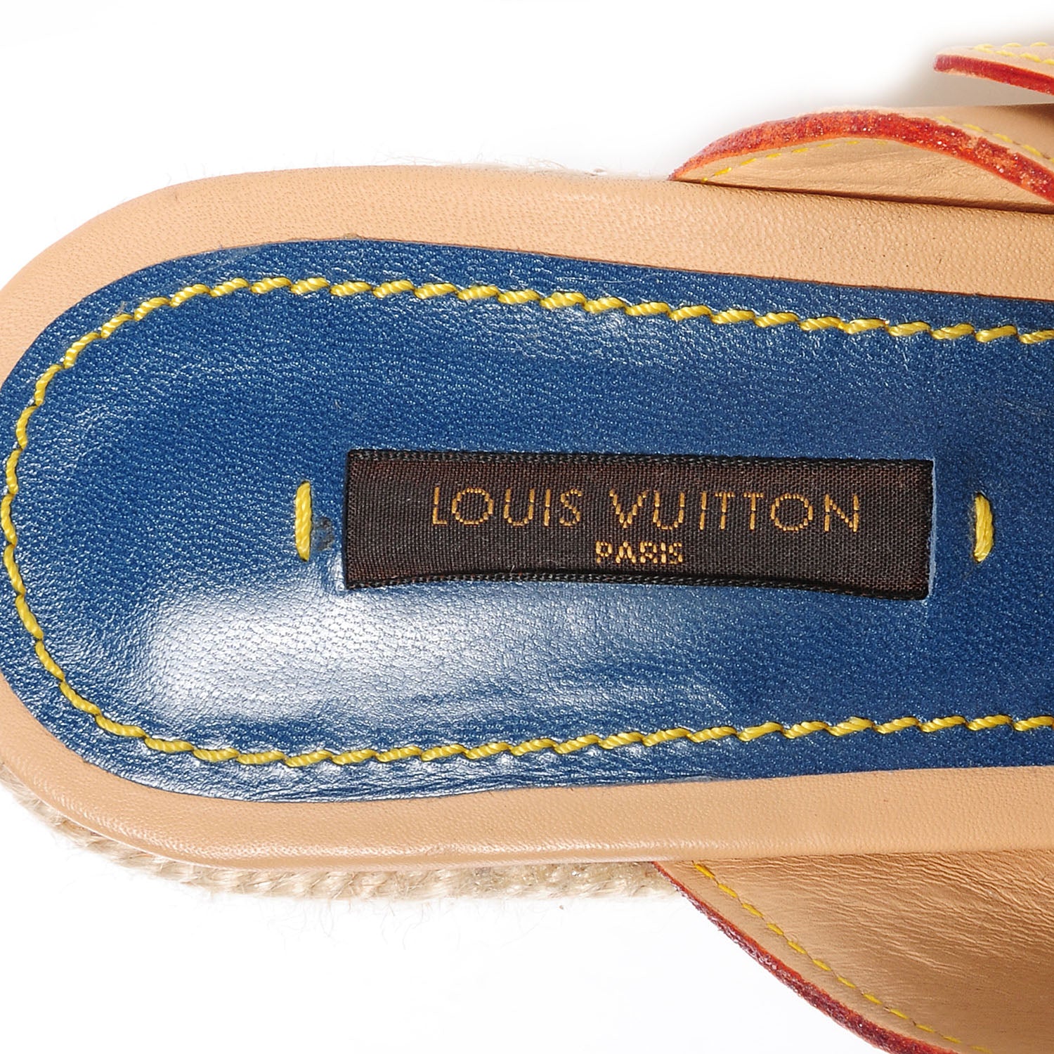 Louis Vuitton Vachetta Denim Juan Les Pins Espadrille Wedge Heels 38 Blue 4 of 9