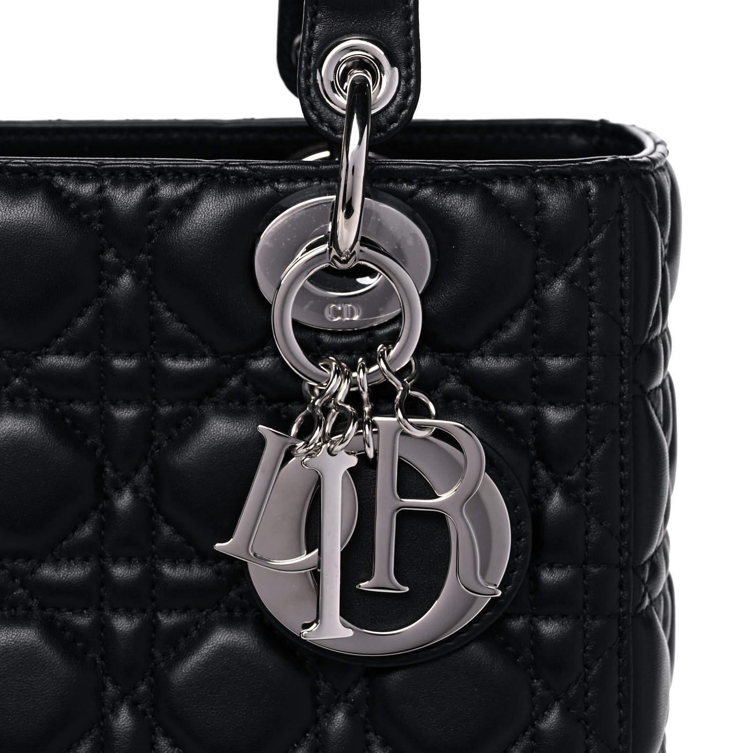 Christian Dior Lambskin Cannage Medium Lady Dior Black 8 of 14