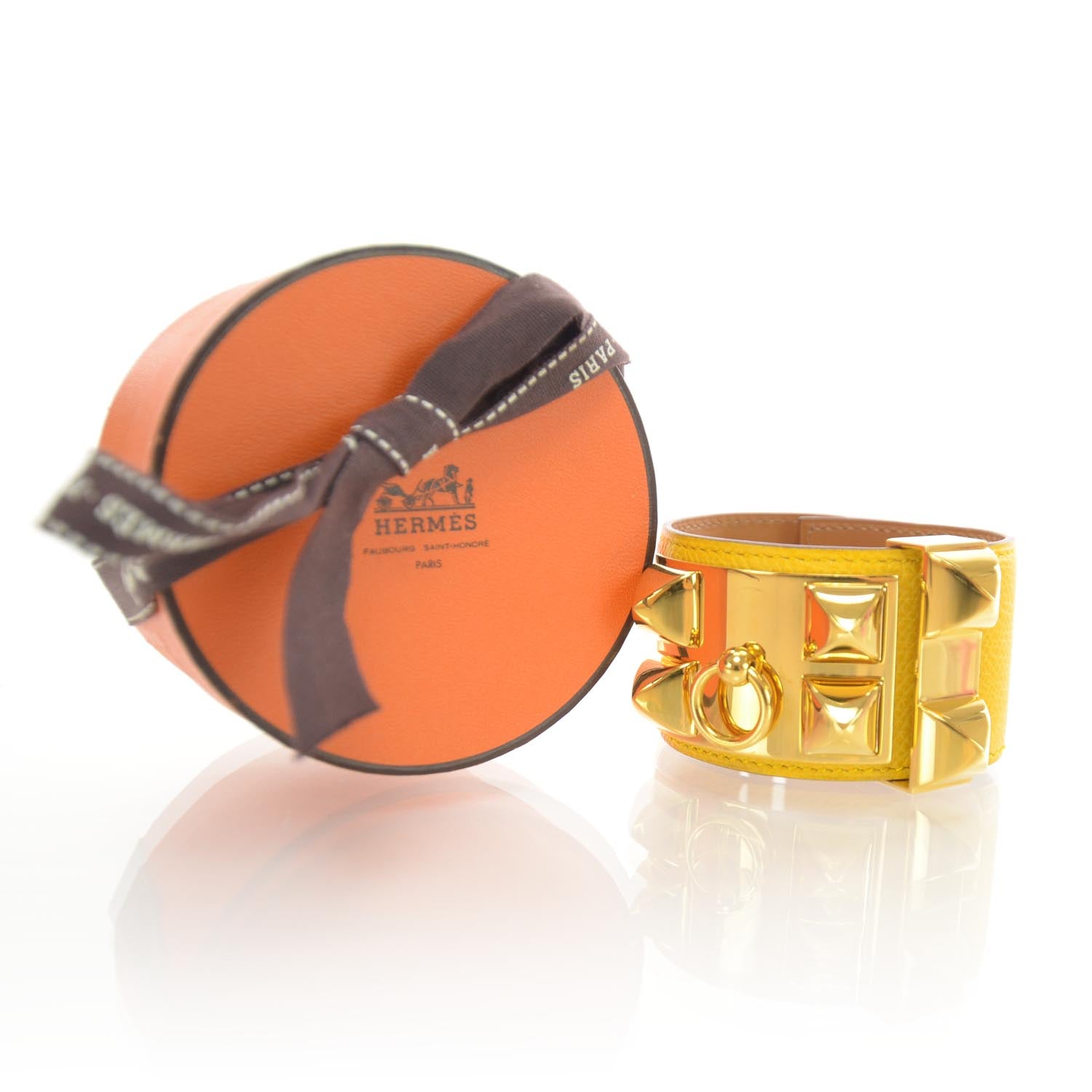 Hermes Courchevel Collier de Chien CDC Bracelet Jaune 8 of 8