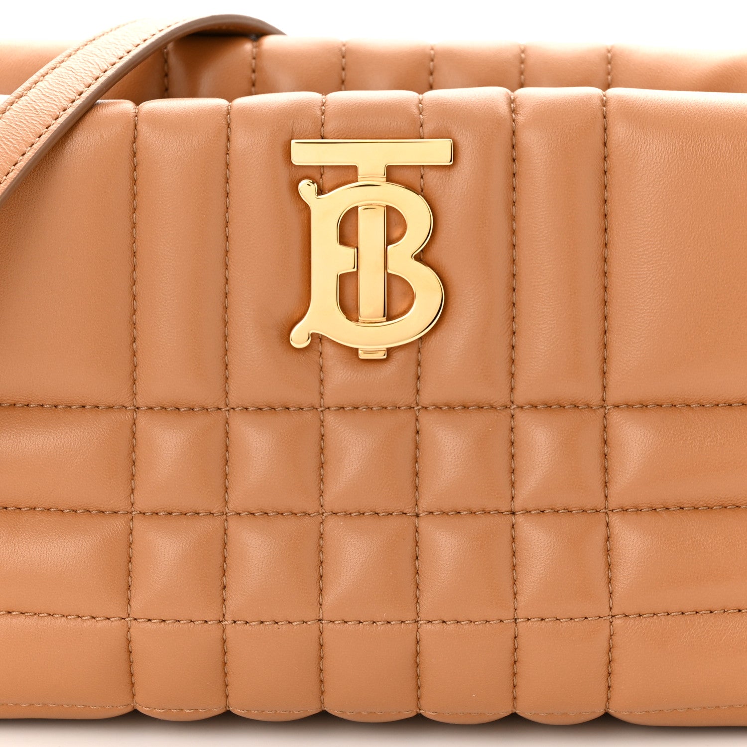 Burberry Lambskin Quilted Small Soft Lola Bag Maple Brown 8 of 10