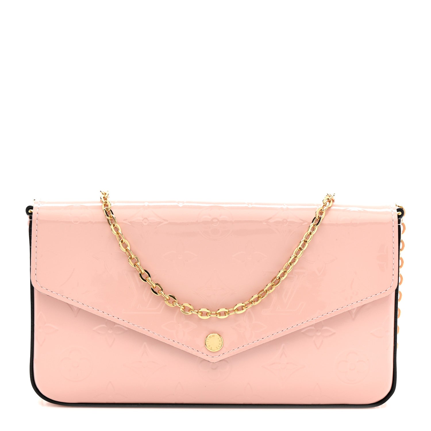 Louis Vuitton Vernis Felicie Chain Wallet Rose Ballerine 1 of 11