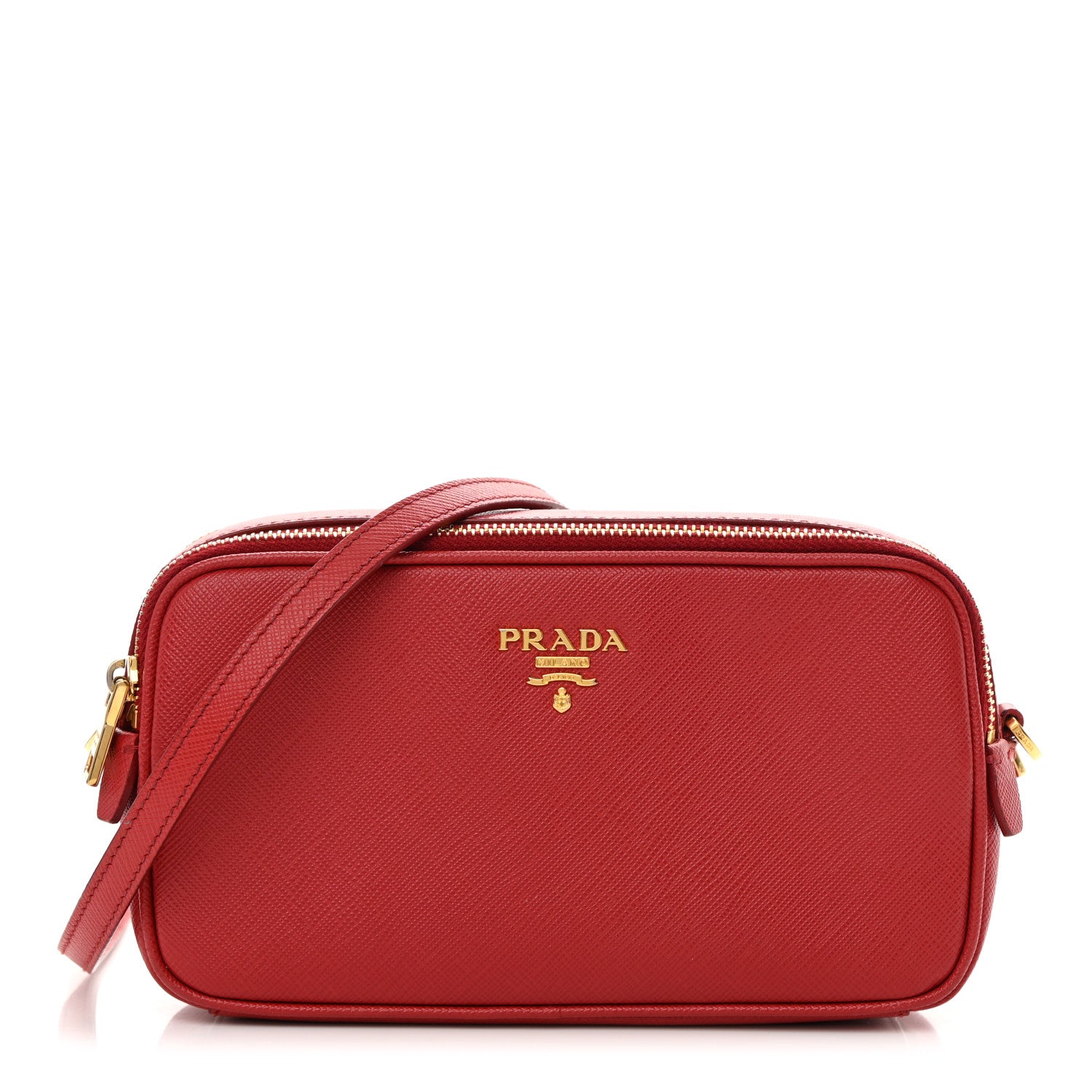 Prada Saffiano Mini Camera Crossbody Fuoco 1 of 16