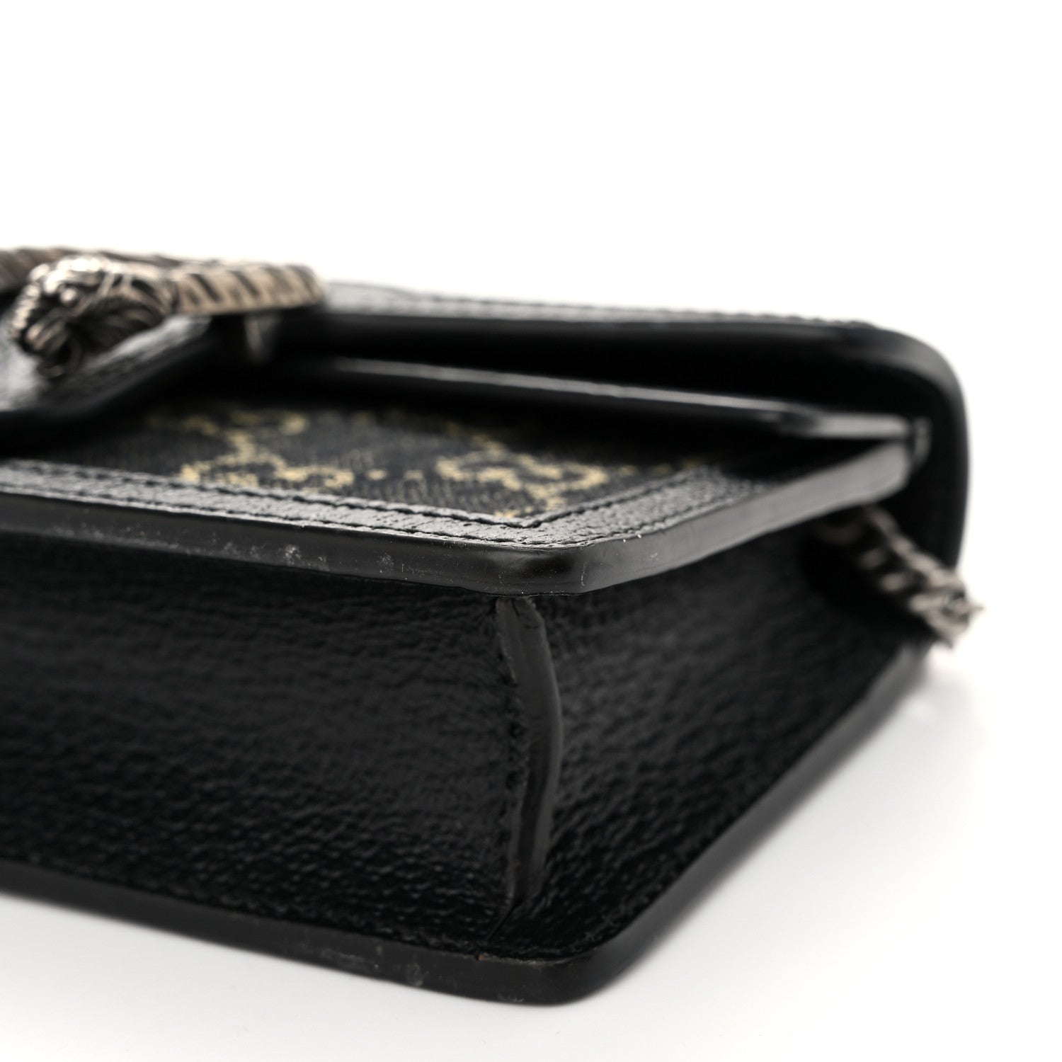 Gucci Jacquard Black Denim GG Monogram Super Mini Dionysus Shoulder Bag Black Ivory 9 of 9