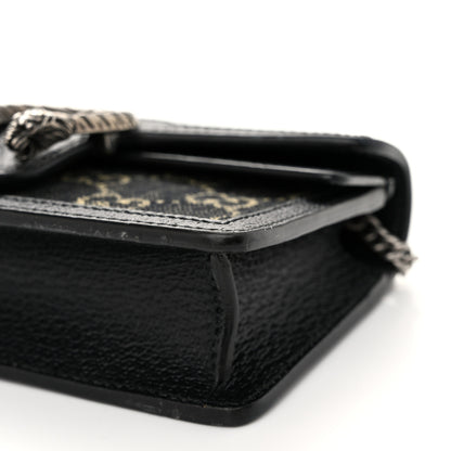 Gucci Jacquard Black Denim GG Monogram Super Mini Dionysus Shoulder Bag Black Ivory 9 of 9