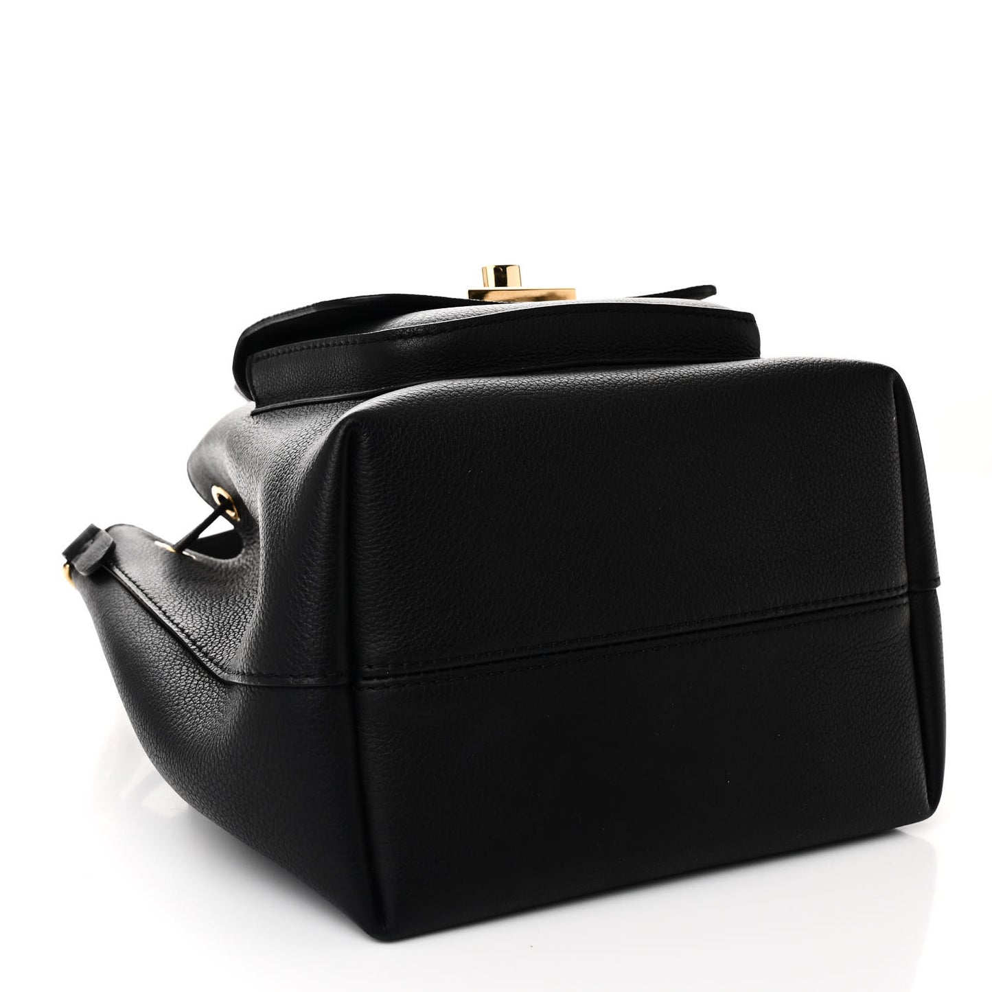Calfskin Lockme Bucket MM Black