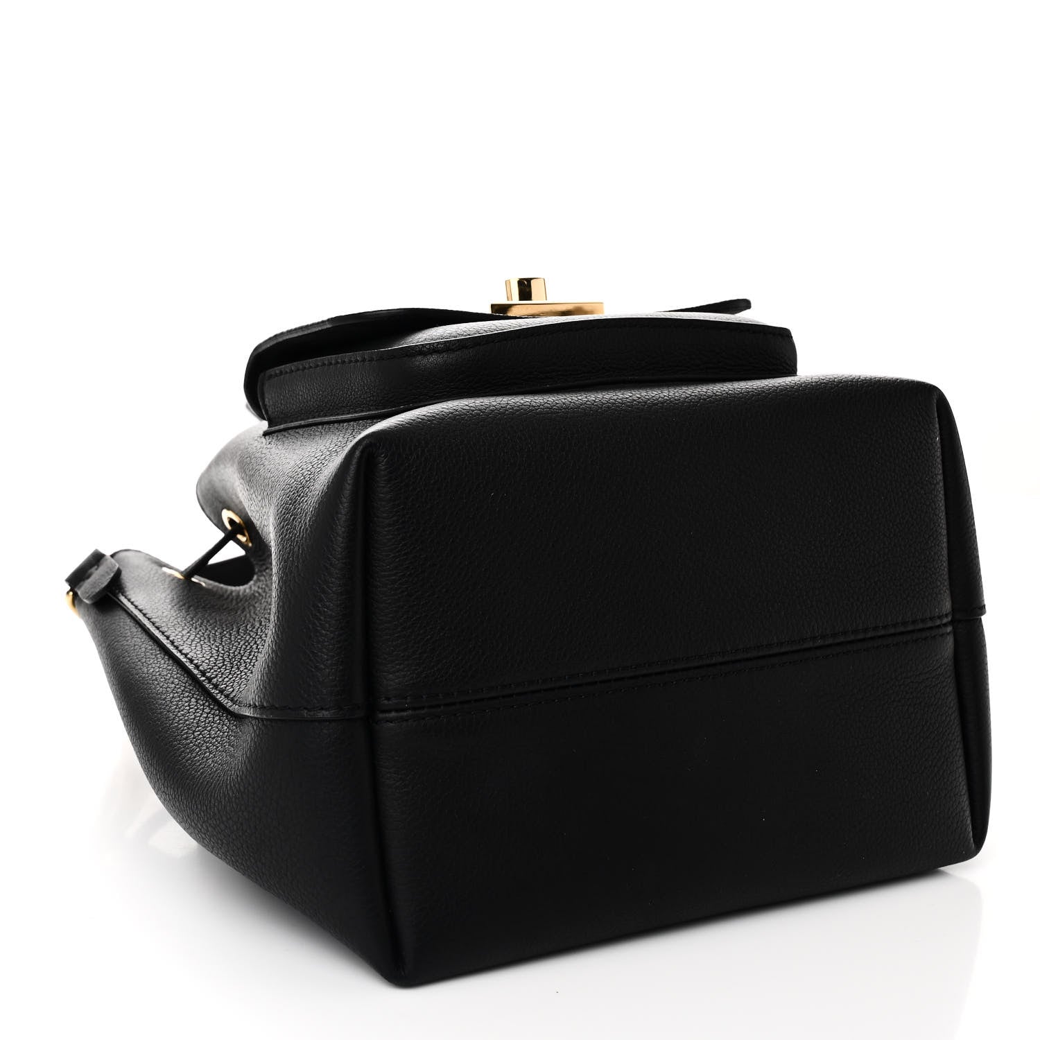Louis Vuitton Calfskin Lockme Bucket MM Black 4 of 9