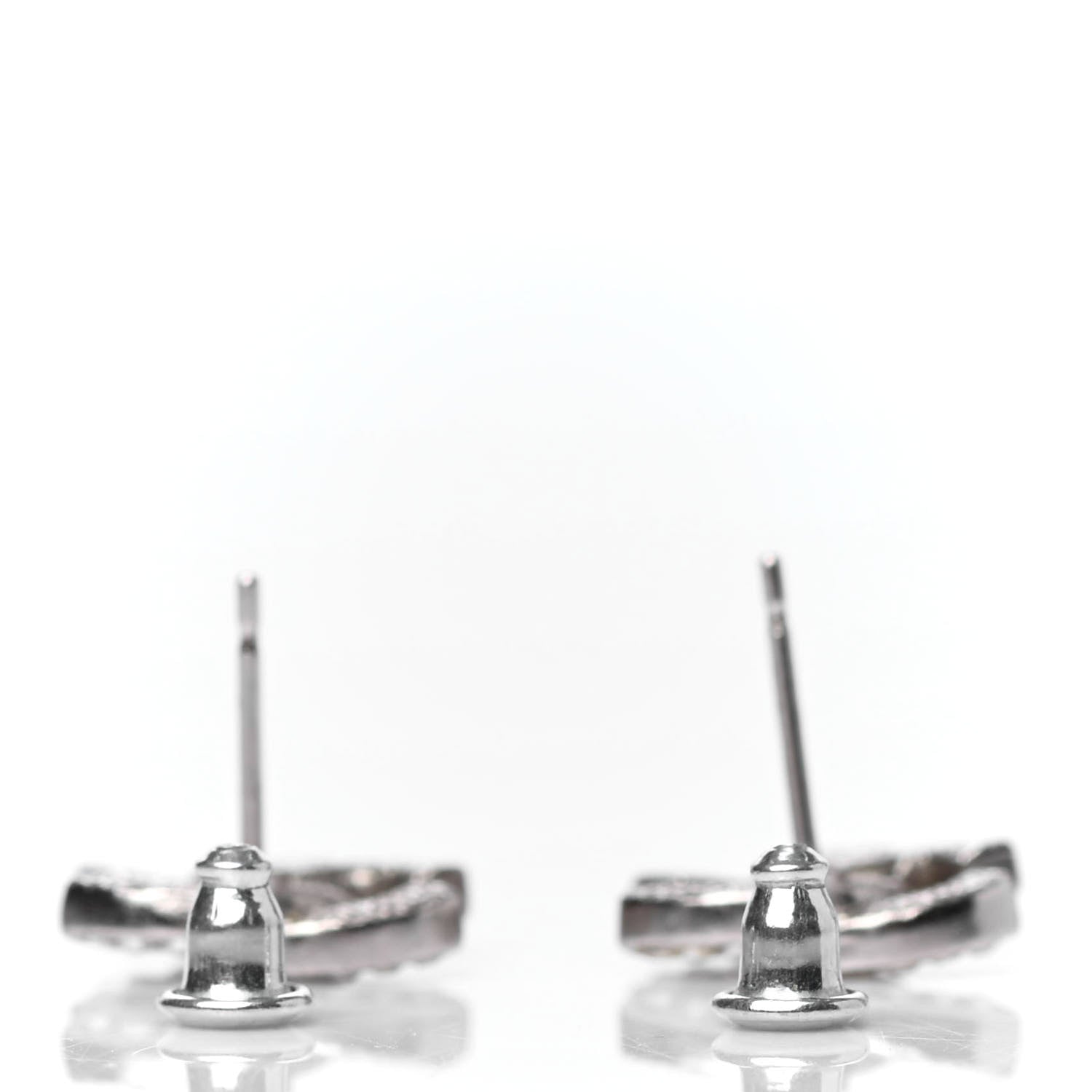 Chanel Crystal CC Earrings Silver 3 of 4
