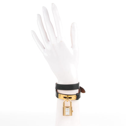Hermes Stainless Steel Barenia 20mm Kelly Cadena Double Tour Quartz Watch Noir 6 of 13