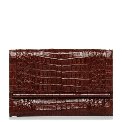 Nancy Gonzalez Crocodile Bar Clutch Cognac 1 of 6