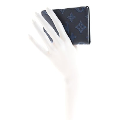 Louis Vuitton Calfskin Monogram Shadow Pocket Organizer Blue 2 of 6