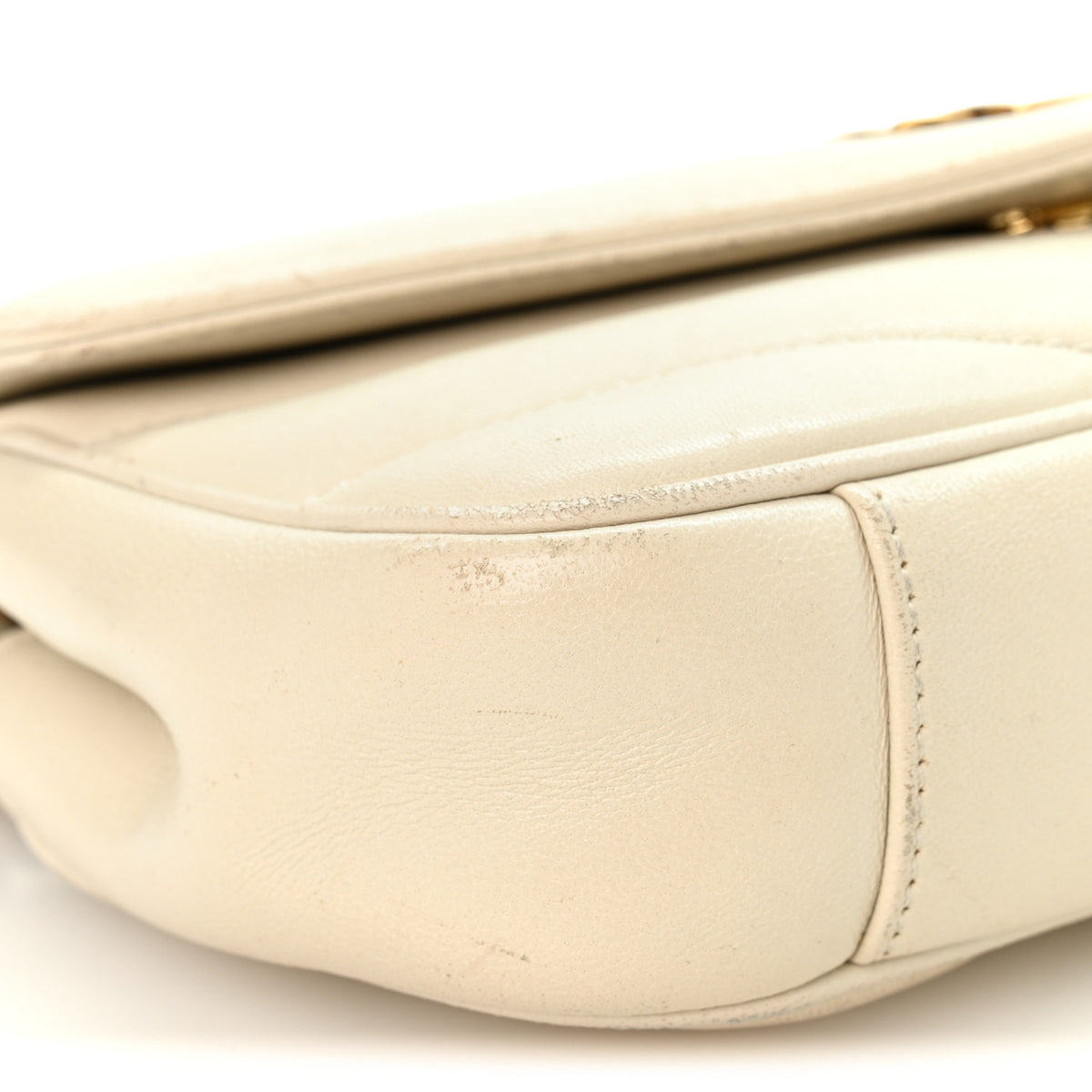 Lambskin Chevron Quilted Mini LouLou  Crema Soft