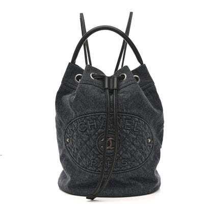 Chanel Denim Drawstring Backpack Blue 1 of 12