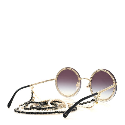 Chanel Round Chain Sunglasses 4245 Gold 4 of 8