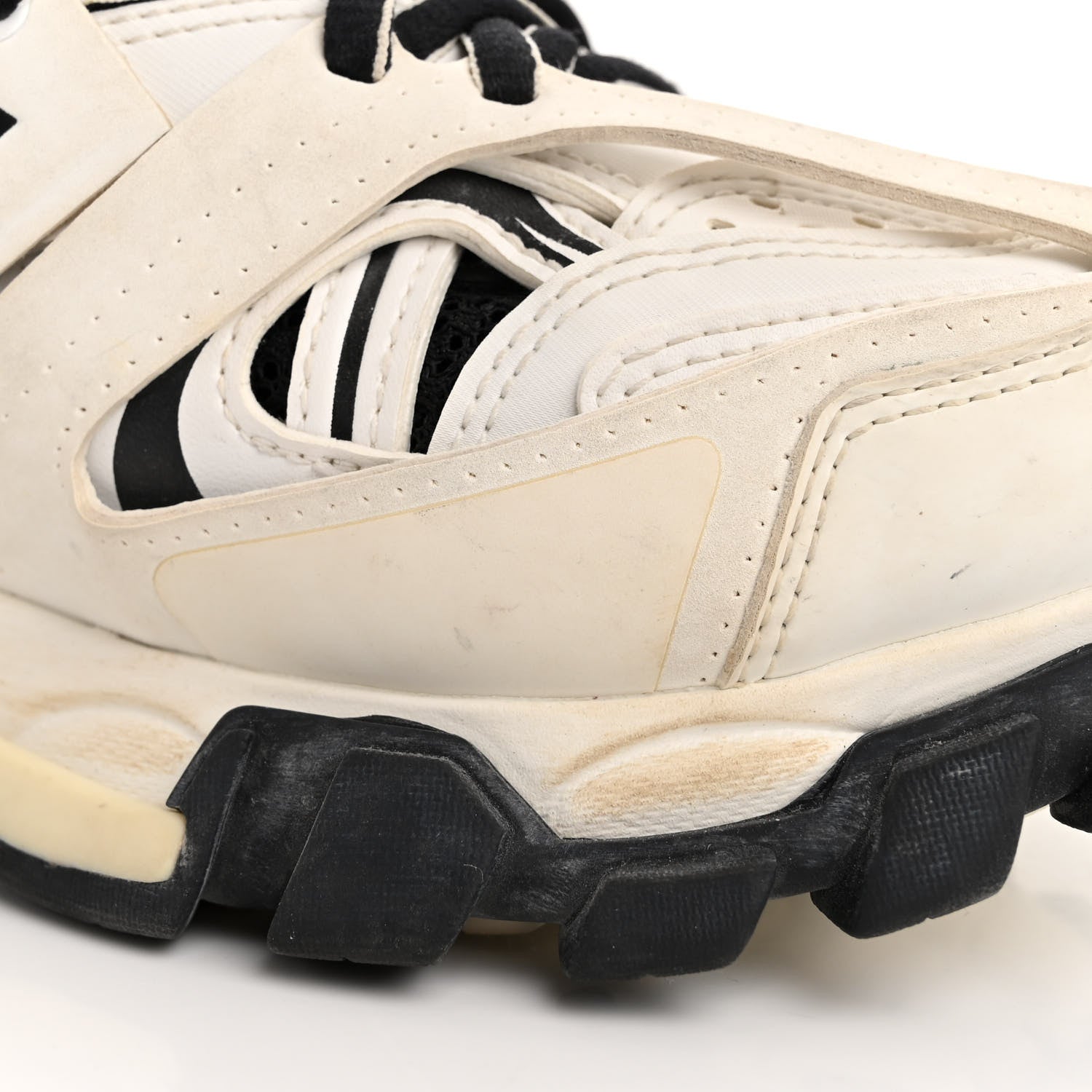 Balenciaga Rubber Mesh Bi-Color Mens Track.2 Open Sneakers 36 Beige Black 12 of 13
