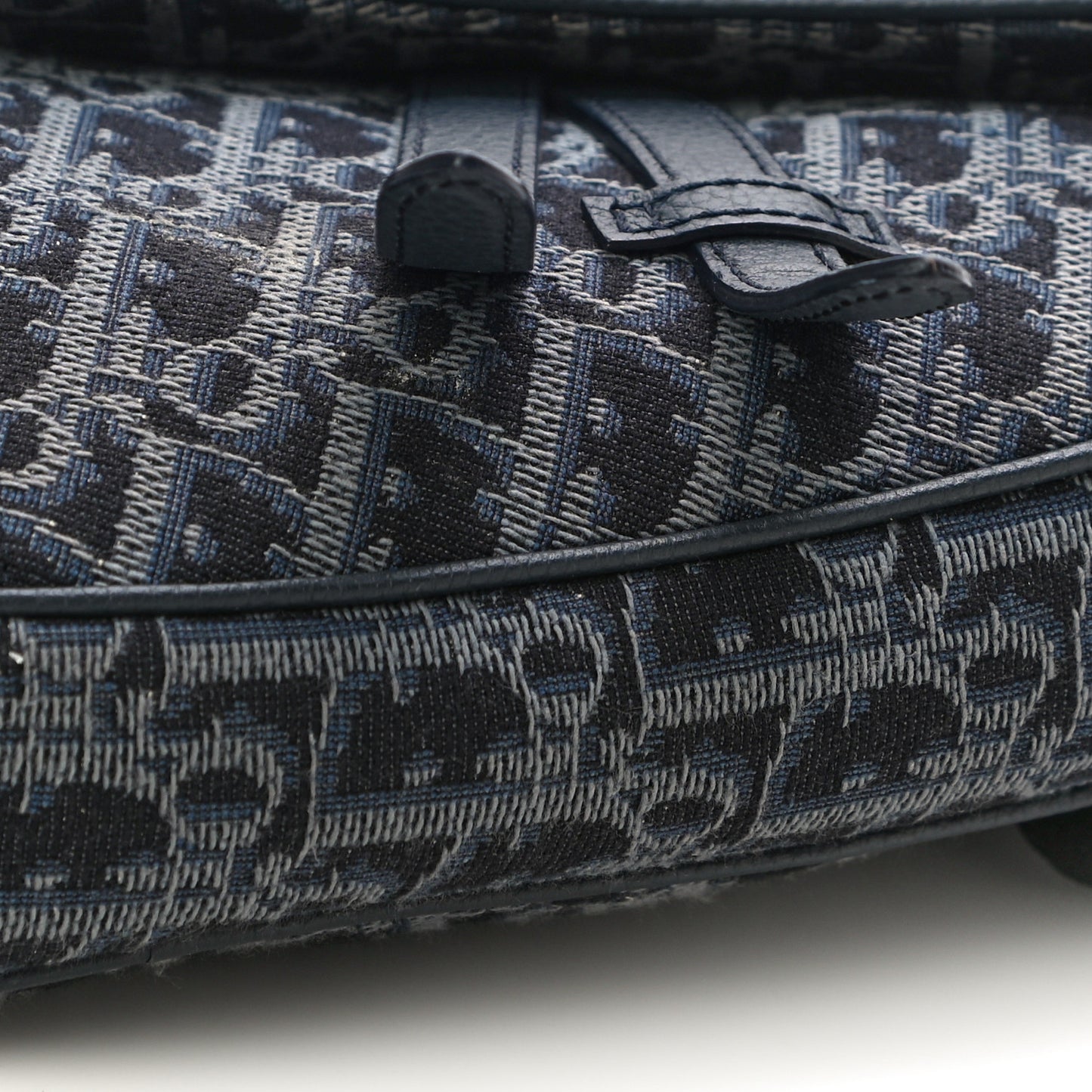 Oblique Mens Saddle Bag Black Blue