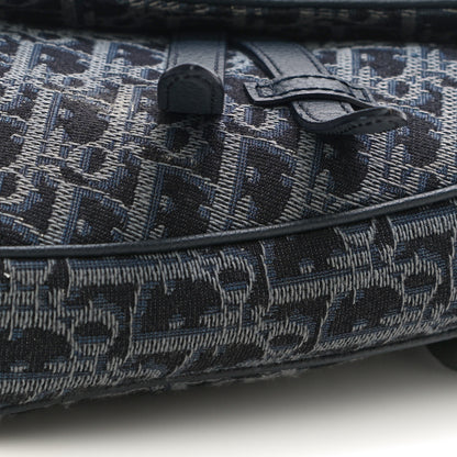 Christian Dior Oblique Mens Saddle Bag Black Blue 9 of 11