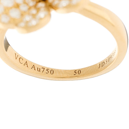 Van Cleef & Arpels 18K Yellow Gold Diamond Small Frivole Pave Ring 50 5.25 5 of 7