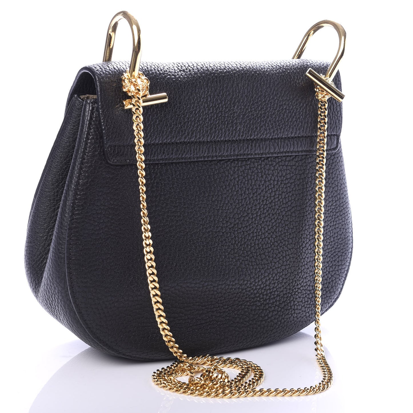 Grained Lambskin Drew Shoulder Bag Black