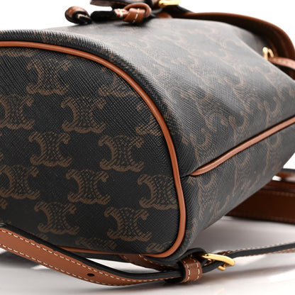 Celine Triomphe Canvas Calfskin Mini Folco Backpack Tan 9 of 9