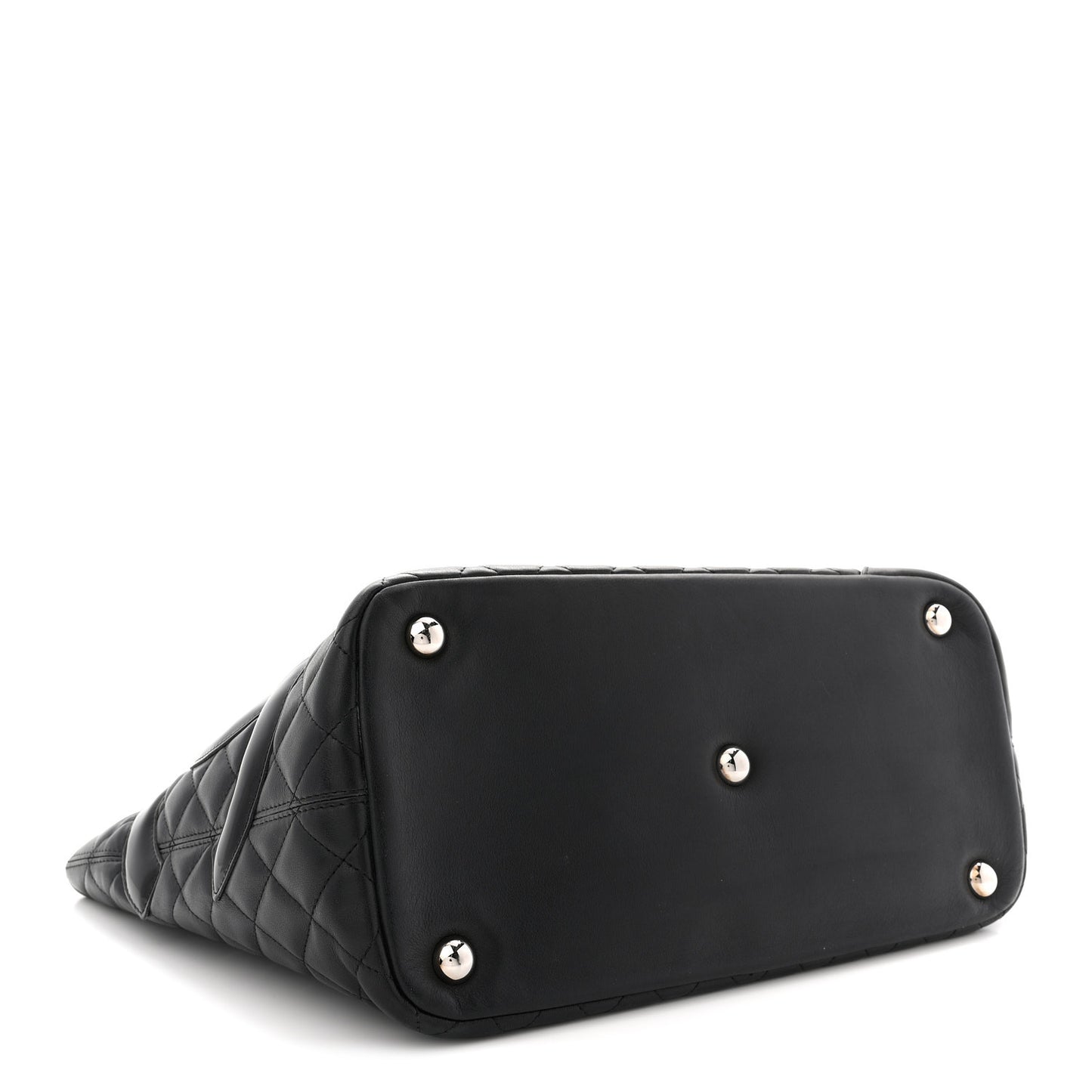Calfskin Quilted Large Cambon Tote Black