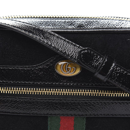 Gucci Suede Patent Web Mini Ophidia Shoulder Bag Black 10 of 10