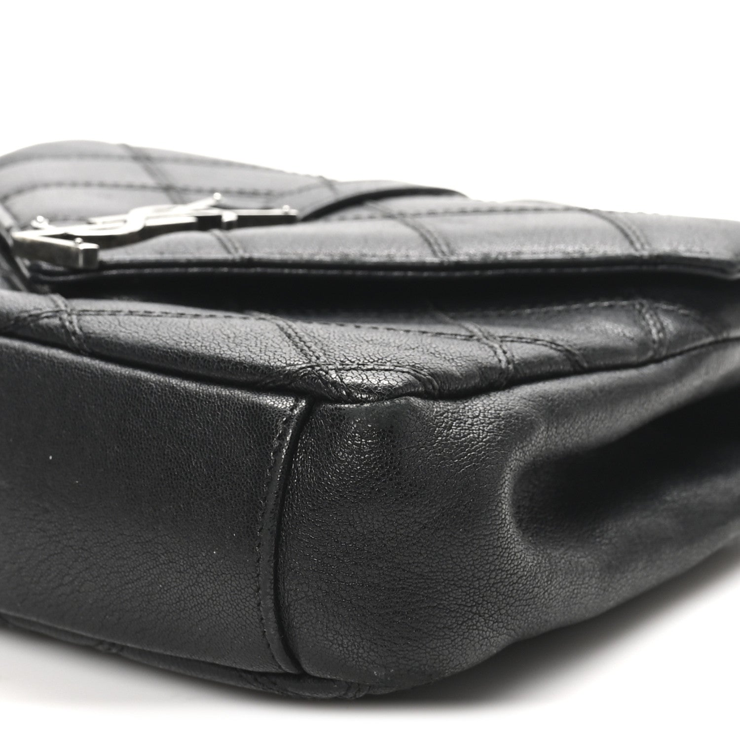 Saint Laurent Calfskin Matelasse Diamond Quilted Monogram Medium College Bag Black 10 of 11
